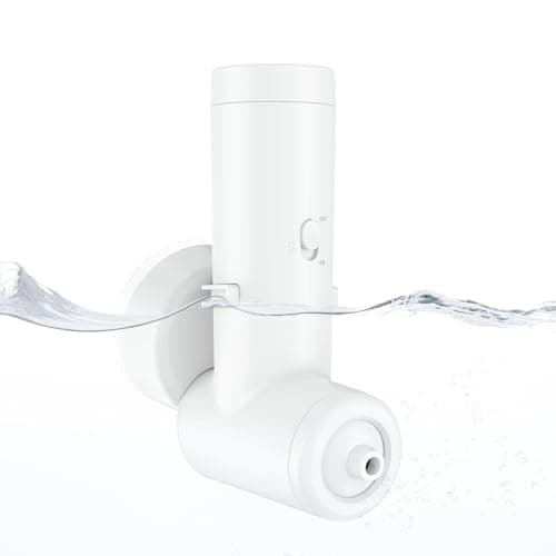 Rechargeable Bath Jets for Tub, Impact Force 65 kPa Bath Jet Spa, Bubble and Flow-Massage Two Mode, Adjustable Speed, Cordless Portable Bathtub Jet for Relaxing Daily Use at Home, White