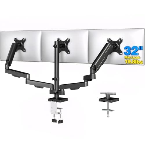 Triple Monitor Desk Mount Stand for 17"-32" Screens, Extra Tall & Long Desk Mount Hold up to 19.8lbs Each, Three Display Arm for Working Gaming with Tilt Swivel Rotation, VESA 75/100mm - Image 1