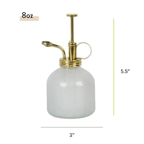 Modern Sprout Plant Mister, 8 oz Indoor Watering Can, Aesthetic Plant Sprayer & Water Mister Spray Bottle, Garden Watering Can for Seed Starting, Vintage-Inspired Gift for Father's Day - White - Thumbnail 2