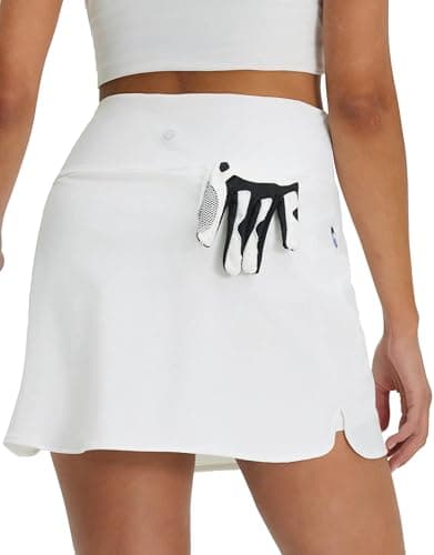 M MAELREG High Waisted Tennis Skirts for Women Stretchy Athletic Skirts for Pickleball Mini Lined Golf Casual Skort White - Image 1