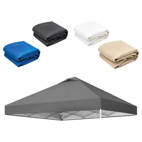 10x10ft Replacement Canopy Top with Air Vent— Instant Canopy Top Cover ONLY,Canopy Tent Top Cover for Straight Leg Canopy Frame - for Outdoor Garden Patio Sun Shade,No Frame (Dark Gray)