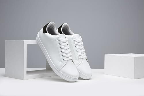 Jousen Men's Fashion Sneakers White Shoes for Men Casual Lightweight Shoes(AMY871 Black 10) - Thumbnail 3