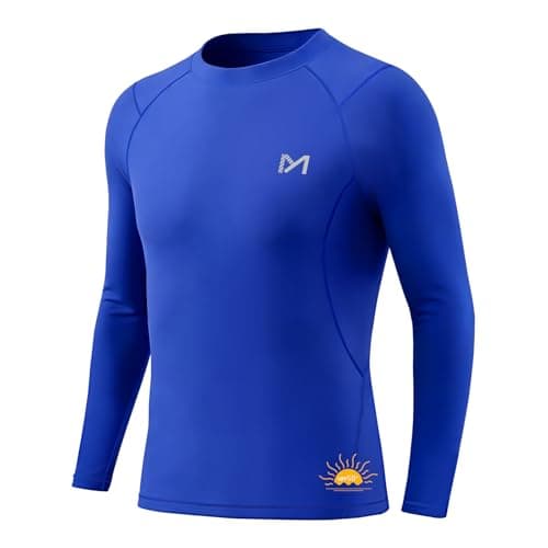 Ksasky Youth Boys Compression Shirt UPF 50+,Quick Dry Baseball Shirts Kids Athletic Soccer Base Layer Tops A-Light Blue - Image 1