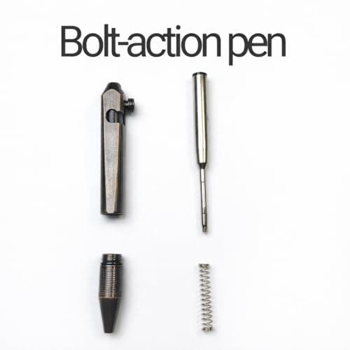 Myrthona Mini Brass Bolt Action Pen Handmade Compact EDC Pocket Ballpoint - Smooth Writing Tool with Keychain, 1 Black Refill & Gift Box, 75 mm - Thumbnail 4