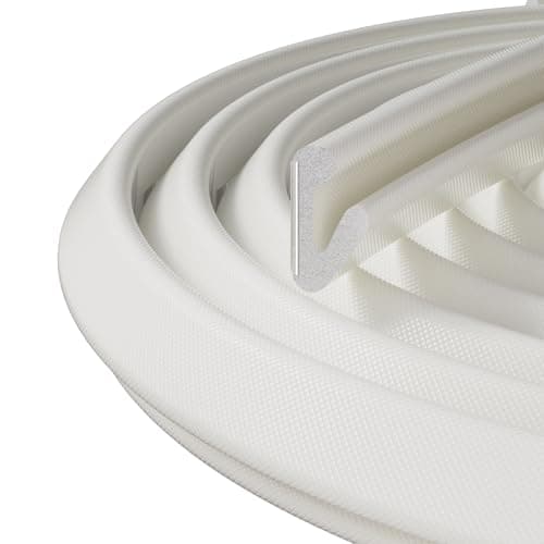 33ft V-Shape Thin Weather Stripping Door Seal Strip for Door Frame,Adhesive Small Door Gap Filler for Winter Insulation,Foam Weatherstripping for Window Draft Stopper Light Blocker,White - Image 1