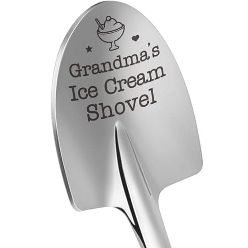 Funny Grandmas Ice Cream Shovel Spoon Gifts for Grandma Birthday, from Granddaughter Grandkids, Grandmother Christmas White Elephant Gifts for Nana Gigi Grandparents Day Valentines Stocking Stuffers