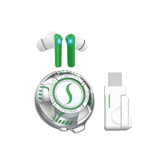 Wireless Bluetooth 5.3 Earbuds Active Noise Canceling Glow Headphones 2.4G Metal Outdoor Wireless Earbuds, 13mm Drivers for Deep Bass, 1H Fast Charging, 5H Play, Fit for Daily, Travel & Sports(Green) - Image 1