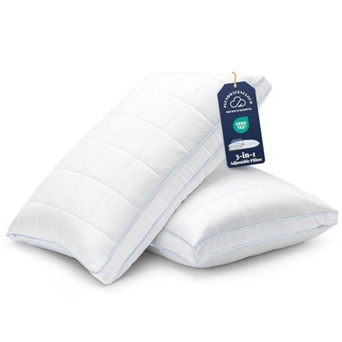 PlushHavenCloud 3-in-1 Adjustable Pillows Bed Pillow King Size Set of 2 - Luxury Hotel Collection Pillows for Sleeping, Customizable Firmness & Height Pillow for Back, Stomach or Side Sleepers - Image 1