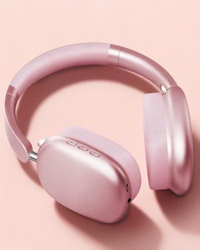 Wentronic Y01 Wireless Noise Canceling Headphones Bluetooth 5.3 Over Ear Headphones with Microphone, Hi-Res Audio, 48H Playtime, Foldable Comfortable Earpads,Compatible with iOS,Android,PC, Pink - Thumbnail 2