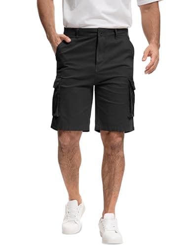AOHIKE Mens Cargo Shorts for Casual - Lightweight Hiking Shorts with Pockets for Summer Outdoor Camping Travel, Black S - Image 1
