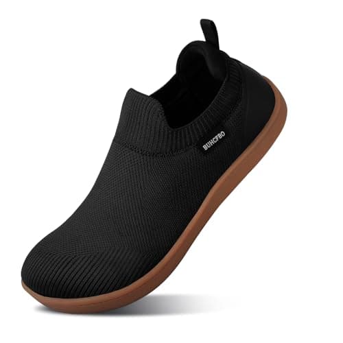 BUHCFBO Non Slip Shoes for Women & Men Food Service Slip On Chef Kitchen Shoes Unisex Wide Toe Box Work Shoes Restaurant Slip Resistant Walking Zero Drop Sneakers Black 7W - Image 1