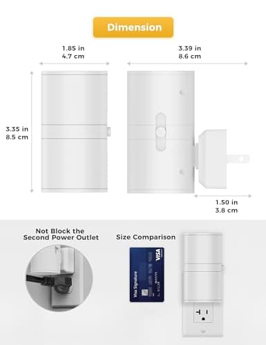 L LOHAS LED Bright Night Light, Night Lights Plug into Wall, Daylight White, Dimmable Nightlight Plug in White Shade, Light Sensor, Decorative LED Nightlights for Hallway Bathroom Kitchen, 2 Pack - Thumbnail 6