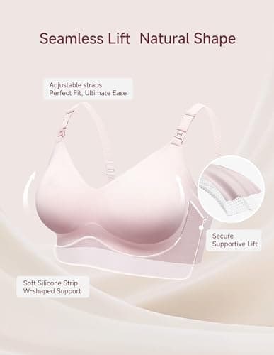 BRATUC Breastfeeding Bras for Women Support Seamless Wireless Maternity Nursing Bra Soft Comfortable Pregnancy Sleep Bralette X-Large Purple - Thumbnail 2
