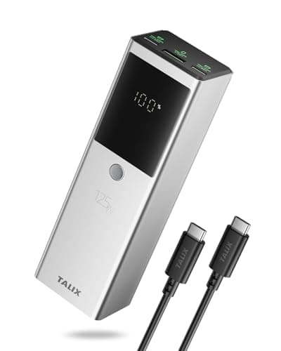 TALIX 125W Power Bank, 12800mAh Portable Laptop Charger with 240W USB-C Cable and 3-Port, PD Fast Charging Battery Pack for Laptop/Lenovo/Dell/MacBook/iPhone 17/Moto/Samsung S26, TSA Approved - Image 1