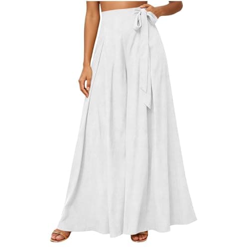 Culottes for Women Fashion 2026 Summer Fall White X-Large