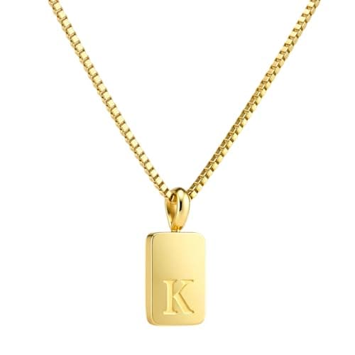 YUMUN Initial Necklaces for Women,18K Gold Plated Initial Letter Pendant Necklace for Women,Dainty Gold Necklace for Women (A) - Image 1