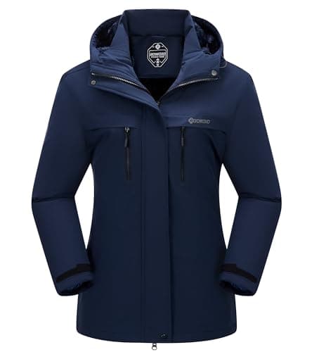 BOWOXO Women's Waterproof Ski Jacket - Insulated Winter Snow Coat to Stay Protected & Warm on the Slopes(Navy,XL) - Image 1