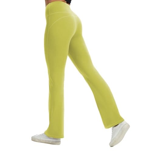 AMLEER Women's Buttery Soft High Waisted Yoga Leggings - Flare Bootcut Tummy Control Pants, Workout Leggings for Yoga Gym - Image 1