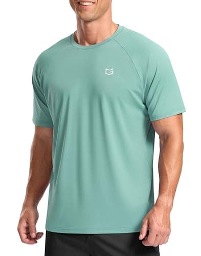 G Gradual Men's Athletic Workout T-Shirts Moisture Wicking Cooling Running Shirts Short Sleeve Performance Tee for Gym Tennis(Jasmine Green,L) - Image 1