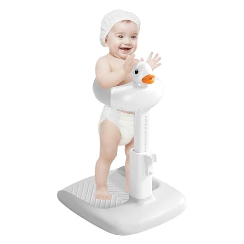 Gakfawd Baby Shower Stand with Anti-slip Base, Adjustable Child Stand for Shower Infant Bath Support Stand Bath Stand for Toddlers 6-36 Months (Grey)