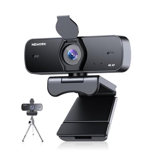 NEWORK 4K Webcam for PC with Stable Auto Focus, Smooth Video, 2 Noise-Cancelling Microphones, USB Plug & Play, with Adjustable Stand, Ideal for Online Teaching, Meetings, and Remote Communication - Image 1