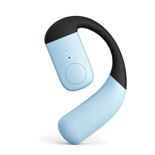 Xmenha F22 Blue Single Bluetooth In Ear Wireless Bone Conduction Headphones with Earhook, Open Ear Bud, IPX5 Water Resistant, 15H Playtime, Bluetooth 5.3