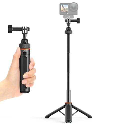 VRIG 40cm/15.7" Telescopic Action Camera Selfie Stick Tripod, AC-80 Lightweight & Portable Vlog Handle Grip for DJI Osmo Action 6/Nano/ 5 Pro/ 4, Insta 360 Ace Pro 2/ Ace, Go Pro Hero 13/12, More - Image 1