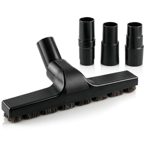 Horsehair Vacuum Brush Attachment 1 1/4 – Vacuum Attachments with 3 Hose Adapters 1.25" to 1.37" - 10.2" Brush Width, 1.25" Diameter Wands, Rotates 360° | Ideal for Wood, Tile, and Smooth Surfaces - Image 1