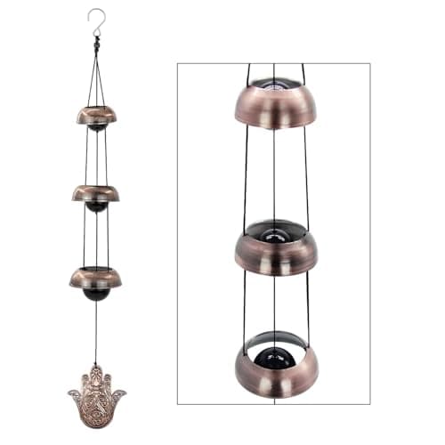 Temple Wind Chime, Red Copper Wind Chimes with 5 Bells, Feng Shui Wind Chimes for Home Yard Outdoor Decoration, A Great Memorial Wind Chime for Someone Who Loves Peace - Image 1