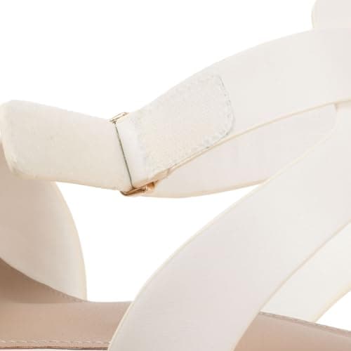 COMFITORIA Wedge Sandals for Women Espadrille Platform Wedge Heels Adjustable Strap Braided Sandal Summer Open Toe Vacation Slip-On Sandals Bohemia Beach Comfortable Dressy Shoes,(White, Size 7) - Thumbnail 2