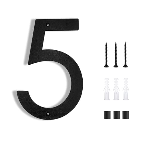 8 Inch House Numbers for Outside Modern | Large Floating Black House Numbers | Address Numbers/Door Garage Gate |911 Visibility Signage (5) - Image 1