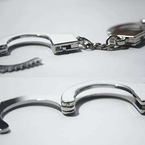 AYWVRBST Cat Toy Handcuffs, Funny Cat Handcuffs, Photography Props,Key Buckle,Stainless Steel Pet Toy Handcuffs, Mini Pet Handcuff, Suitable for Most Pets - Thumbnail 6
