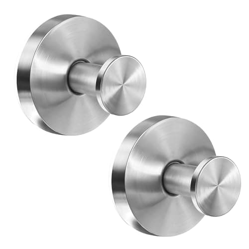 Dntorx Stainless Steel Suction Hooks, 2 Pack for Bathroom Towel, Loofah, Robe, Coat Holders (Silver) - Image 1