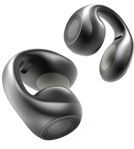 King Lucky Clip-On Earbuds,Comfort Air Cushion Open Ear Earbuds Wireless Bluetooth 5.4 Multipoint, Open Ear Headphones with Mic,Anti-Mistouch,45H Playtime,IP56 Waterproof for Sports,Small Ears&Sleep