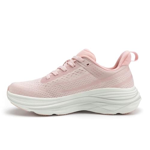 Athlefit Womens Walking Shoes Comfortable Slip On Pink Tennis Shoes Athletic Gym Non Slip Workout Fashion Sneakers Size 5.5 - Thumbnail 3