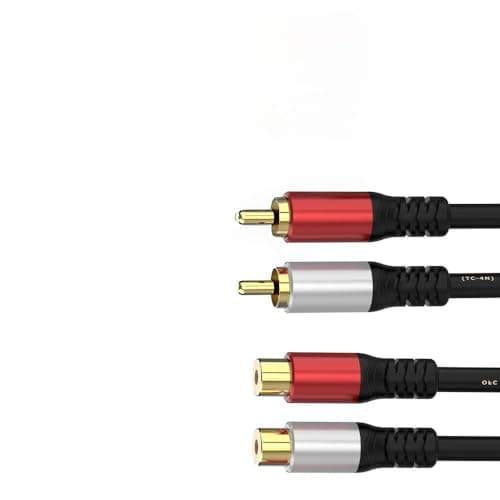 ITIFANLY Extension Cable, 2RCA Male to Female Extension Cable, Stereo Audio Cable with 24K Gold Plated Connectors for Speaker, Amplifier, Mixer, TV, Home Theater (10 feet/3m) - Image 1
