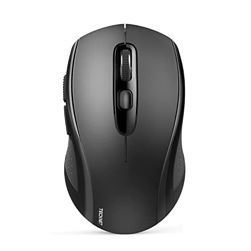 TECKNET Bluetooth Mouse, 4000DPI Wireless Mice for Laptop 2-in-1(BT 5.0/3.0+2.4Ghz) Computer Portable PC Mouse Wireless with USB Receiver for Mac (USB-A+Bluetooth, Black)