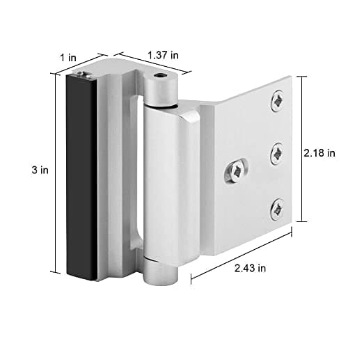 Home Security Door Lock, 2 Pack Childproof Door Reinforcement Lock with 3 Inch Stop Withstand 800 lbs for Top Front Inward Swinging Door, Upgrade Flip High Night Lock to Defend Your Home Kids - Thumbnail 2