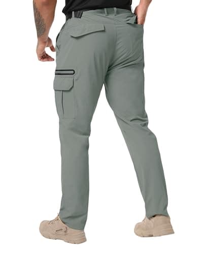 NATUVENIX Hiking Pants Men Lightweight Mens Travel Pants Quick Dry Cargo Work Pants for Men Water Resistant Fishing Pants - Thumbnail 2