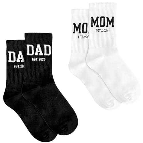 FUIPET New Parent Gifts for Couples - Dad and Mom Est 2026 Socks Set, First Time Dad Gifts & New Mom Gifts Pregnancy Announcement for Parents - Image 1