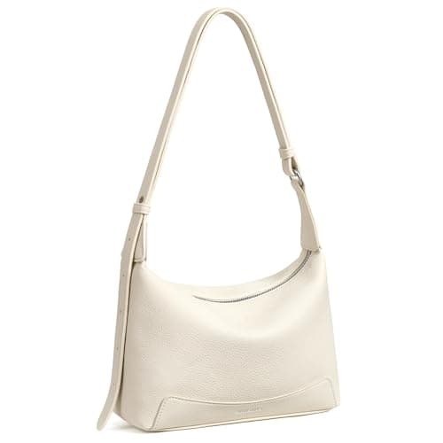 BOSTANTEN Crossbody Bags for Women Small Shoulder Bag Soft Suede and Pebbled Vegan Leather Hobo Purse with Adjustable Strap, Beige - Image 1