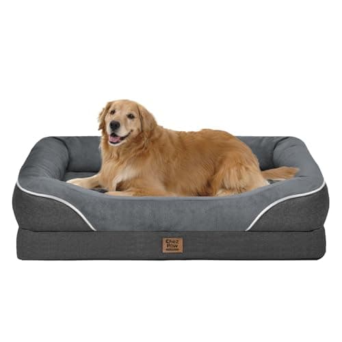 Washable Orthopedic Large Dog Bed - Removable Orthopedic Foam Dogs Beds with Bolsters Waterproof Large Dog Bed and Non-Slip Bottom Extra Large Dogs Beds Sofa - Image 1