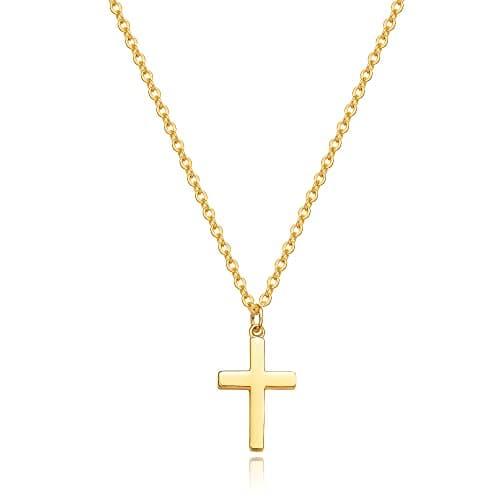 Moodear Cross Necklace for Women - Dainty 14K Gold Plated Cross Pendant Simple Small Necklaces for Women Trendy Jewelry Gifts - Image 1