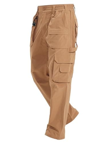 MOURCE Tactical Pants for Men Military - Plus Size Water Resistant Ripstop Work Pants with 9 Pockets, Khaki 32L 5XL - Image 1