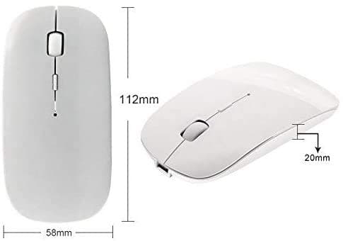 Tsmine Bluetooth Wireless Mouse - Slim Rechargeable, Noiseless Click & 3 Adjustable DPI Levels for Laptop, Tablet, iMac, MacBook Air - White - Thumbnail 6