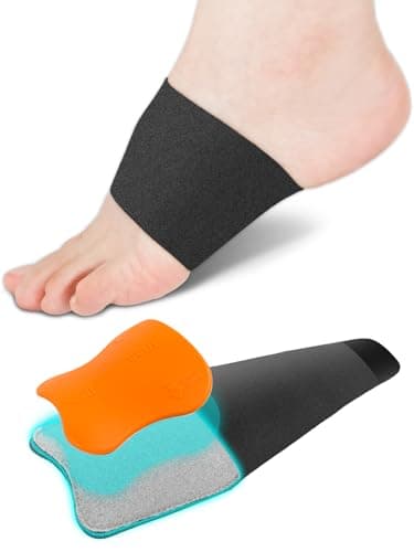 Arch Support Inserts for Pain Relief, Heel Brace for Plantar Fasciitis Relief 【Podiatrist Recommended】 Adjustable Compression Sleeves Arch Inserts, Orthotic Brace Inserts Support for Flat Feet, Fallen Arches (Black, M 5-8 / W 6-9.5) - Image 1