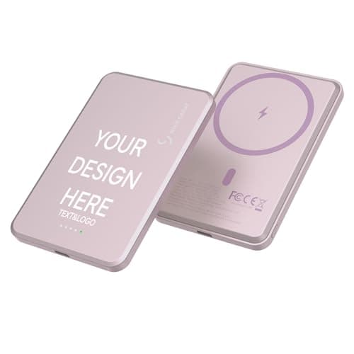 Portable Charger Custom, 5000mAh Magnetic Wireless Charger with USB-C Cable