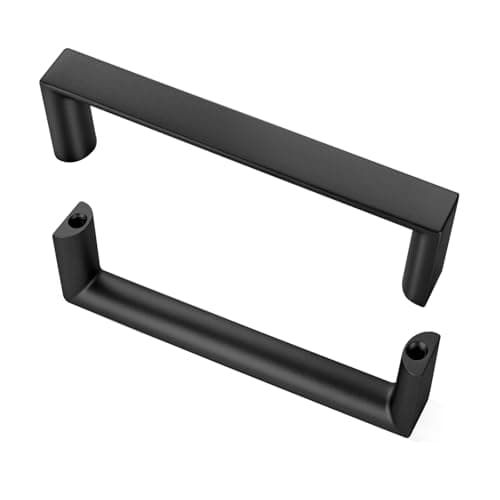 Synkylux 10 Pack Matte Black Cabinet Pulls 3-3/4-inch(96mm) Hole Center Kitchen Cabient Hardware Cabinet Handles Drawer Pulls,Cabinet Pulls,Cupboards, Dressers and Square Solid Metal Hardware - Image 1