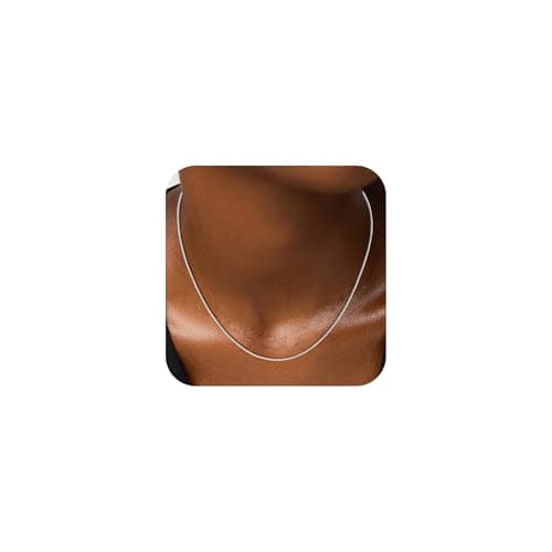 Goldegg Silver Chain for Women, 925 Sterling Silver Chain Dainty 1mm Silver Box Chain Necklace for Women(18 Inches) - Image 1