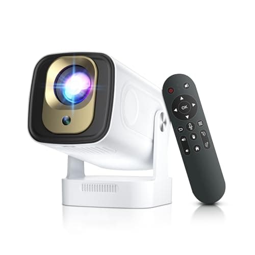 [ Auto Focus ] 1080P Native Mini Projector with Wifi and Bluetooth 5.4, Smart Projector 4K, Built in Apps, Auto Keystone, Portable Proyector for Outdoor Movies/Bedroom (2026 Upgrade, White) - Image 1